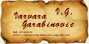 Varvara Garabinović vizit kartica